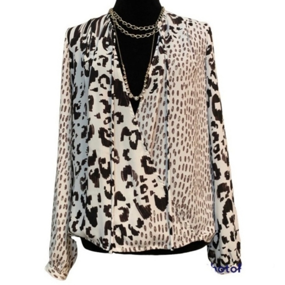 CABI | Long Sleeve Mixed Prints Surplice Blouse - Picture 2 of 5